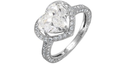 Image of heart shaped diamond ring