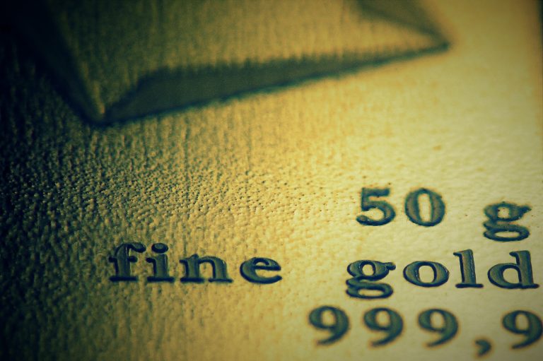 Closeup image of gold stamp