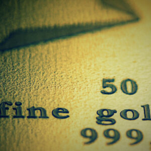 Closeup image of gold stamp